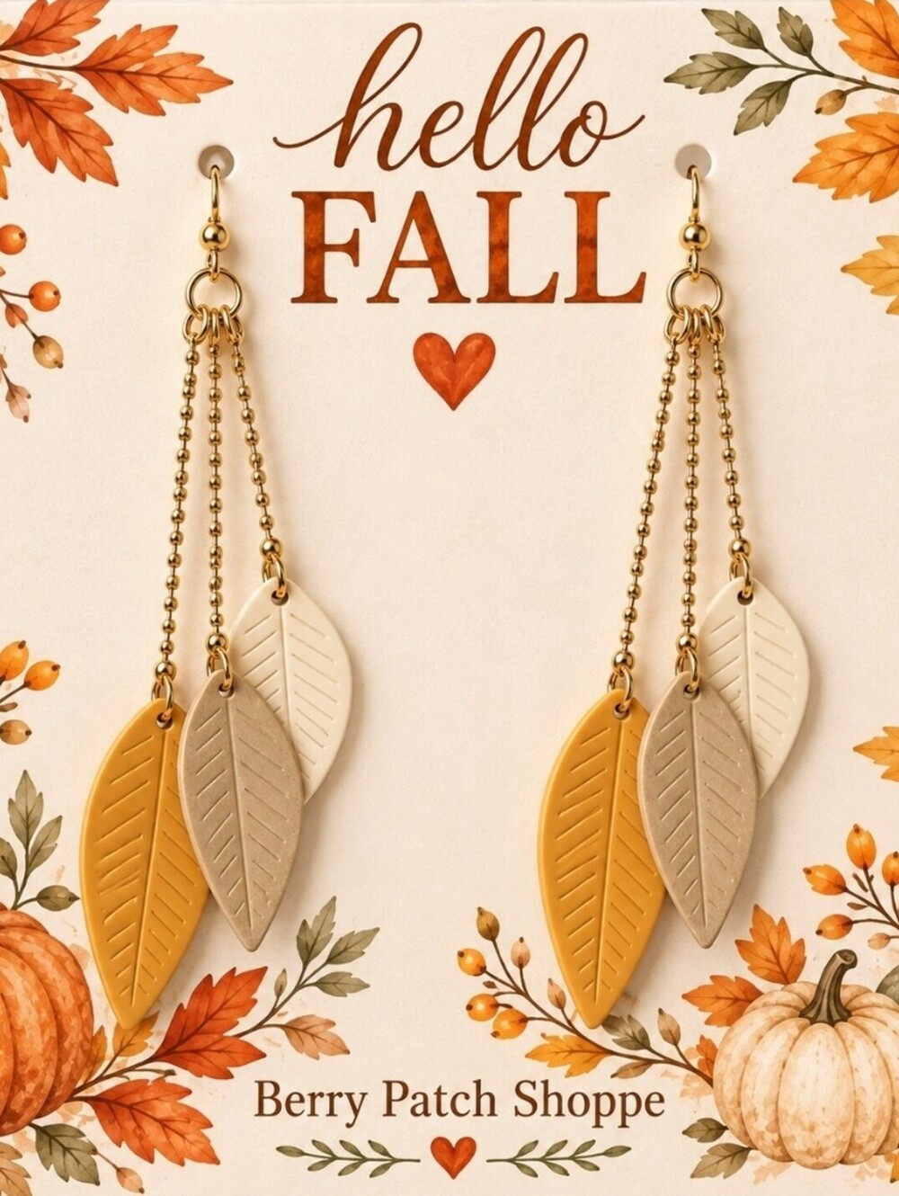 Fall Autumn Harvest Thanksgiving Festive Leaf Hypoallergenic Earrings